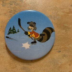 BERT the Raccoon Hockey Button Pin
Vintage
